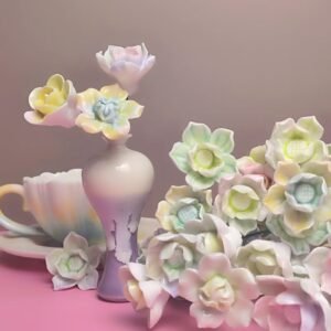 Handcrafted floral ceramic vase